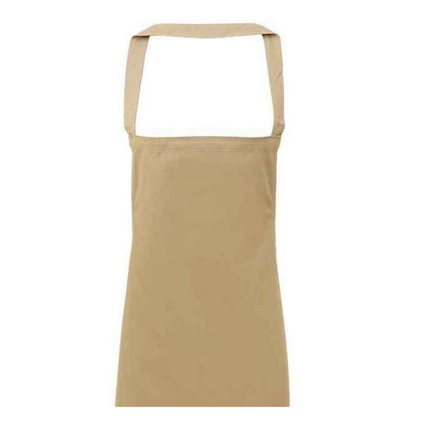 Premier Unisex Vuxen Bomulls Förkläde med Haklapp En Storlek Khaki Khaki One Size