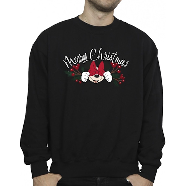 Disney Herr Minnie Mouse Jul Holly Sweatshirt S Svart Black S