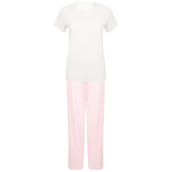 Handduk City Dam/Dam Stripe Pyjamas Set XXL Vit/Rosa White/Pink XXL