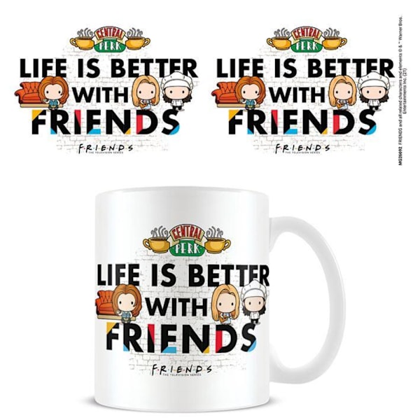 Friends Livet Är Bättre Med Vänner Chibi Mugg One Size Vit/Svart White/Black One Size
