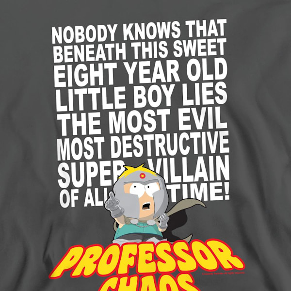 South Park Unisex Vuxen Professor Chaos Sweatshirt L Gråmelerad Charcoal L