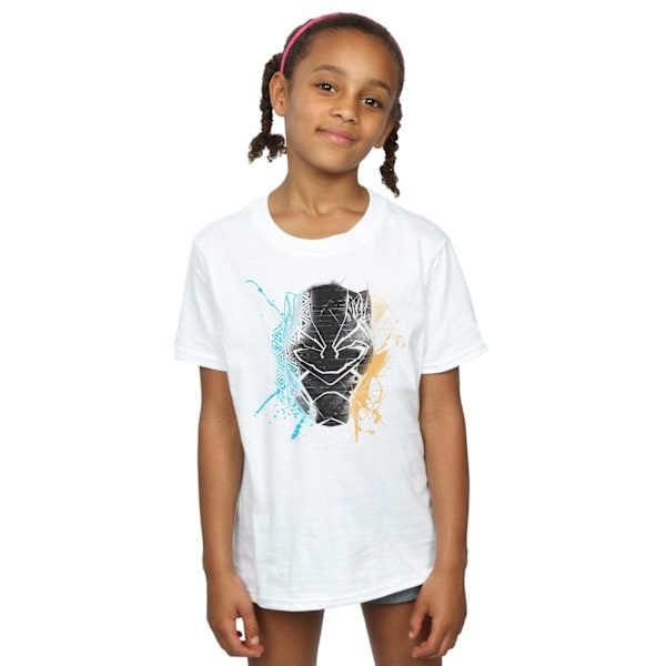 Marvel Girls Black Panther Splash Bomull T-shirt 5-6 år Vit White 5-6 Years