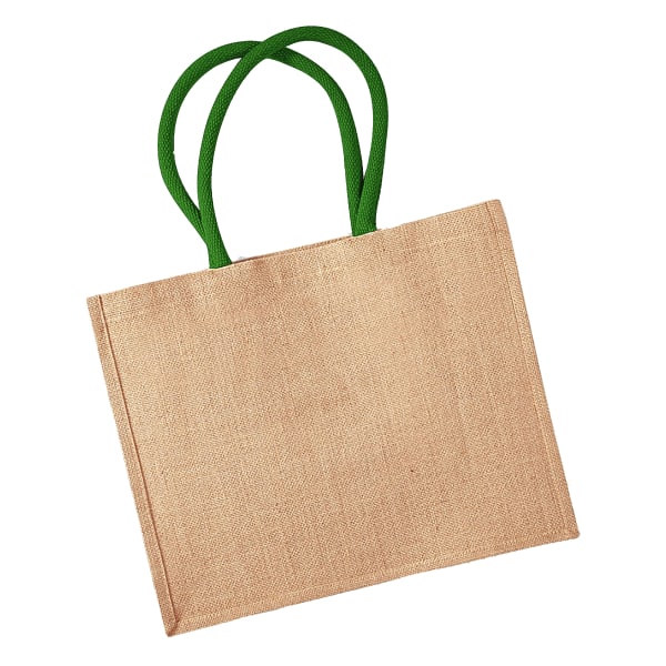 Westford Mill Classic Jute Shopper Bag (21 liter) (paket med 2) Natural/Forest Green One Size