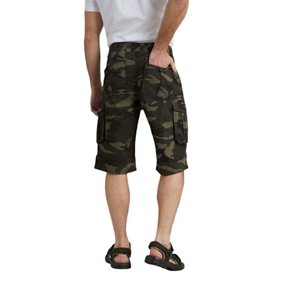 Mountain Warehouse Camo Cargo Shorts för Herr 38R Khaki Grön/Svart Khaki Green/Black 38R