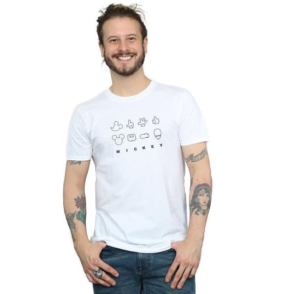 Disney Herr Mickey Mouse Deconstructed T-Shirt M Vit White M