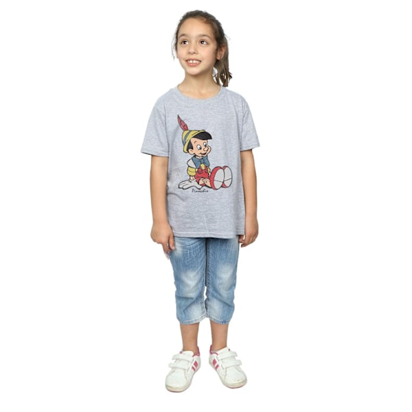 Pinocchio Girls Classic Cotton T-Shirt 7-8 år Sports Grey Sports Grey 7-8 Years