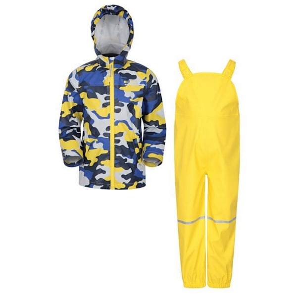 Mountain Warehouse Barnjacka och byxor i regndroppsmönster för barn Pale Yellow 7-8 Years