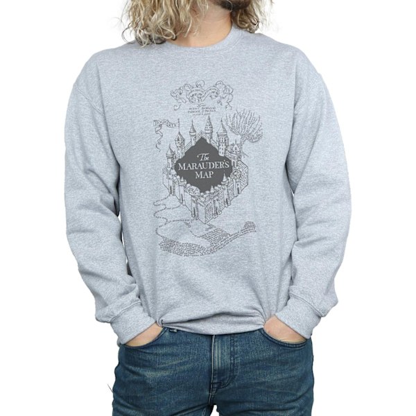 Harry Potter Herr The Marauder´s Map Sweatshirt 3XL Sports Grey Sports Grey 3XL