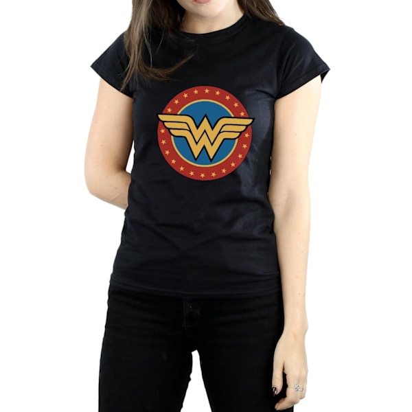 DC Comics Dam/Kvinnor Wonder Woman Cirkellogotyp Bomull T-shirt Black S
