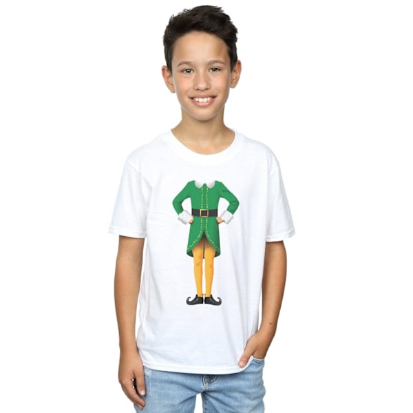 Elf Boys Buddy Kostym T-shirt 7-8 år Vit White 7-8 Years