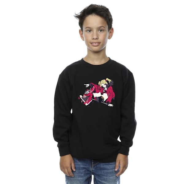 DC Comics Boys Harley Quinn Rollerskates Sweatshirt 12-13 år Black 12-13 Years