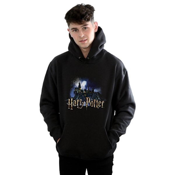 Hary Potter Herr Hogwarts Slott Hoodie 4XL Svart Black 4XL