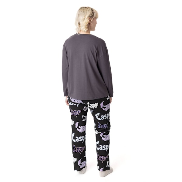 Casper Dam/Damkaraktär Långärmad Lång Pyjamas Set XL Grey/Black XL