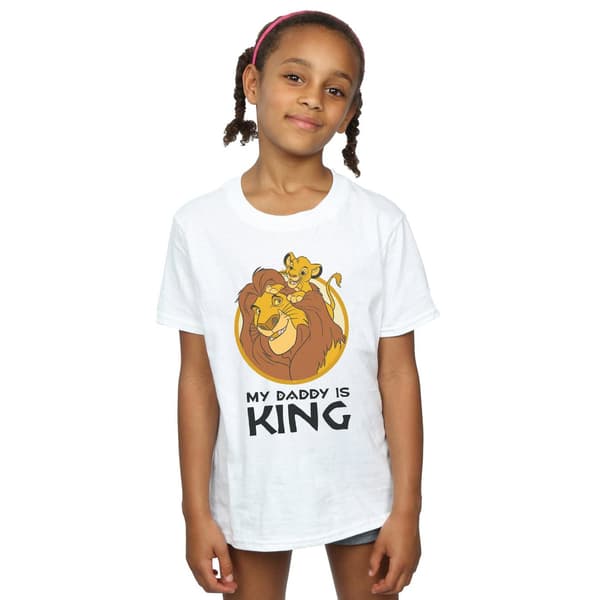 Disney Flickor Lejonkungen Min Pappa Är Kung Bomulls T-Shirt 3-4 White 3-4 Years
