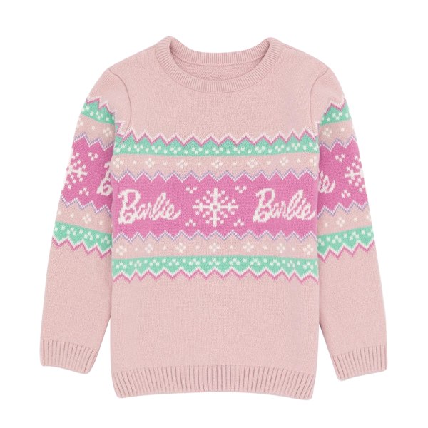 Barbie Girls Fair Isle Jumper 11-12 år Pastellrosa Pastel Pink 11-12 Years