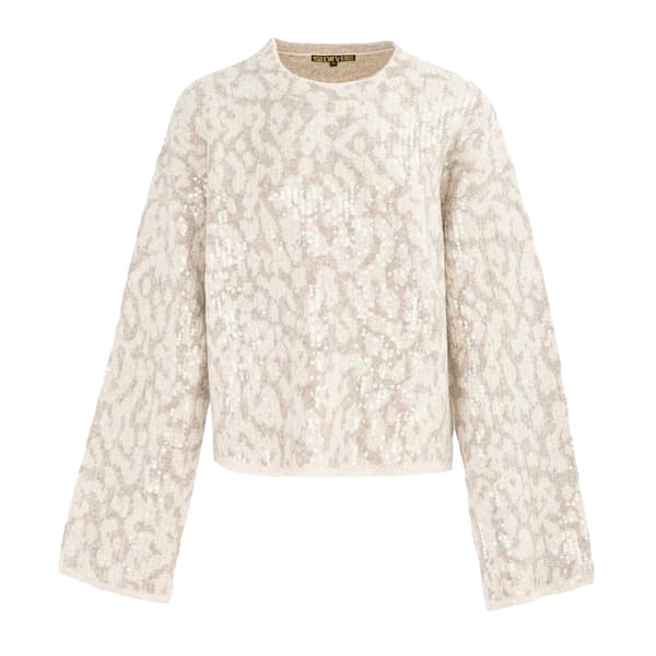 Biba Dam Leopardmönstrad Tröja 10 UK Beige/Grå Beige/Grey 10 UK