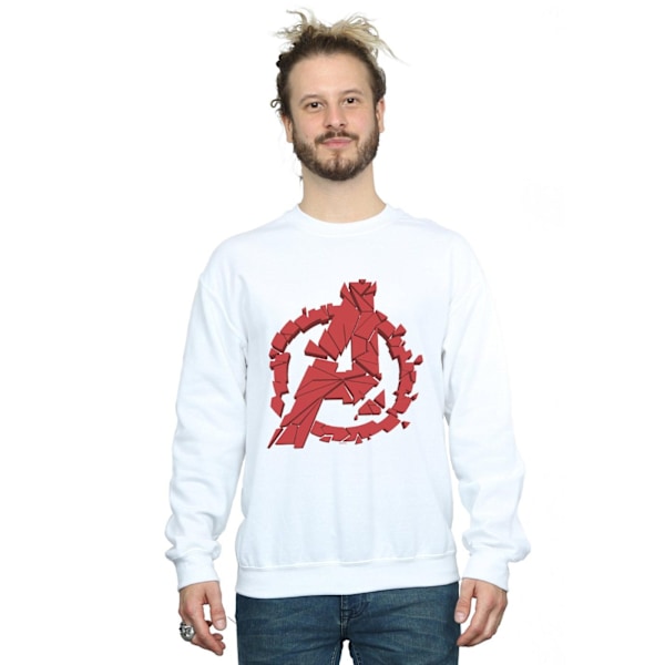 Marvel Mens Avengers Endgame Shattered Logo Sweatshirt S Vit White S