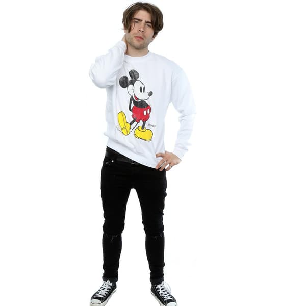 Disney Herr Mickey Mouse Classic Kick Tröja L Vit White L