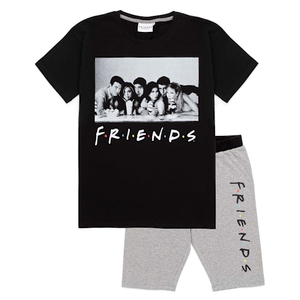 Friends Dam/Dam Character Pyjamas Set S Svart/Grå Black/Grey S