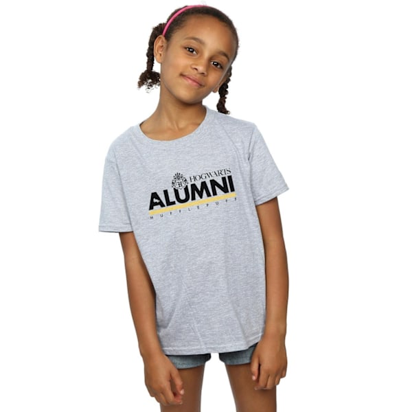 Harry Potter flickor Hogwarts Alumni Hufflepuff bomull T-shirt 7- Sports Grey 7-8 Years