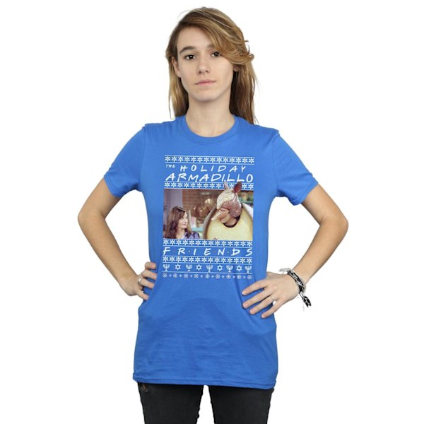 Friends Dam/Damer Fair Isle Holiday Armadillo Bomull Boyfriend T-Shirt S Royal Blue Royal Blue S