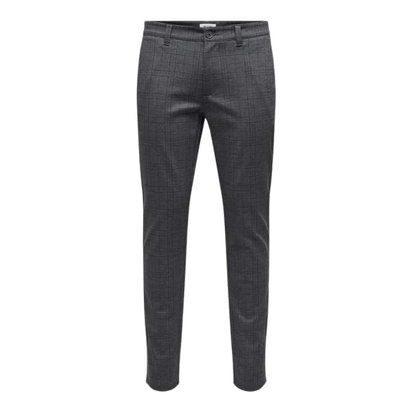 Only Herr Rutiga Smala Chinos 33R Grå Grey 33R