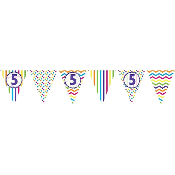 Kreativt festpapper mönstrat 5:e födelsedagsbanners en storlek Multicoloured One Size