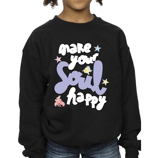 Disney Girls The Little Mermaid Happy Sweatshirt 12-13 år Blå Black 12-13 Years