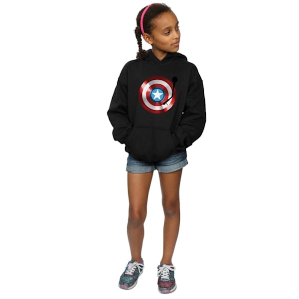 Marvel Girls Captain America Turntable Hoodie 5-6 år Svart Black 5-6 Years