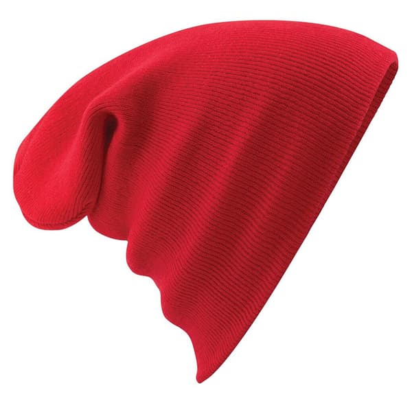 Beechfield Soft Feel Stickad Vintermössa En Storlek Ljusröd Bright Red One Size