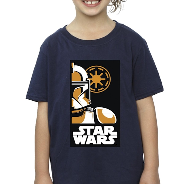 Star Wars Girls Stormtrooper Art Poster Bomull T-Shirt 3-4 År Navy Blue 3-4 Years