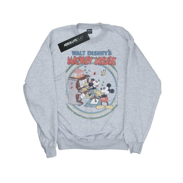 Disney Girls Mickey Mouse Piano Sweatshirt 5-6 år Sport Gre Sports Grey 5-6 Years