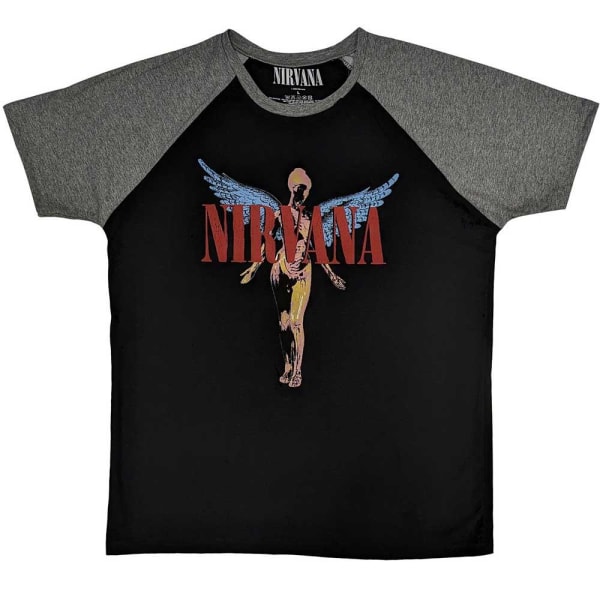 Nirvana Unisex Adult Angelic Raglan T-Shirt S Svart/Grå Black/Grey S