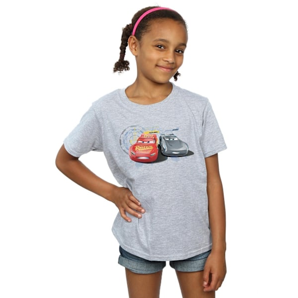 Disney Girls Cars Lightning Vs Storm Bomull T-shirt 7-8 år S Sports Grey 7-8 Years
