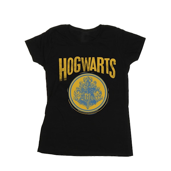 Harry Potter Dam/Kvinnor Hogwarts Cirkel Crest Bomull T-shirt Black XXL