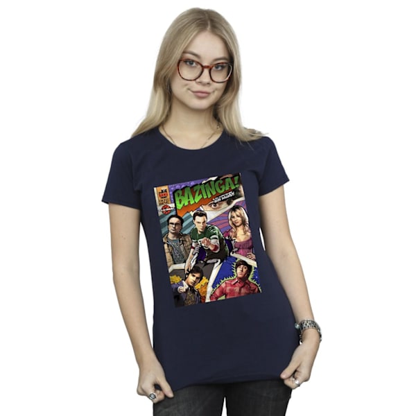 The Big Bang Theory Dam/Kvinnor Bazinga Cover Bomull T-Shirt Navy Blue XXL