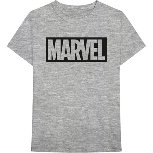 Marvel Comics Unisex Vuxen Logo Bomull T-shirt L Grå Grey L