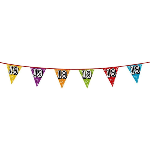 Boland 19:e födelsedagsvimpel, en storlek, flerfärgad Multicoloured One Size