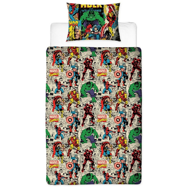 Marvel Comics Påslakanset Enkelt Flerfärgat Multicoloured Single