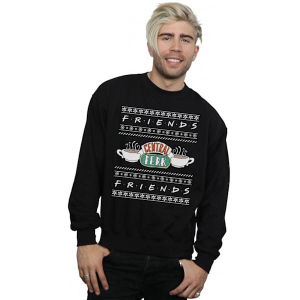 Friends Herr Fair Isle Central Perk Sweatshirt L Svart Black L