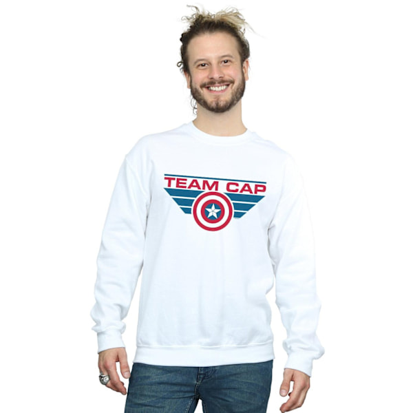 Marvel Herr Captain America Civil War Team Cap Sweatshirt M Vit White M