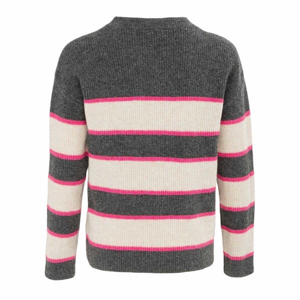 Miso Dam/Dam Randig Stickad Tröja 8 UK Grå Grey 8 UK