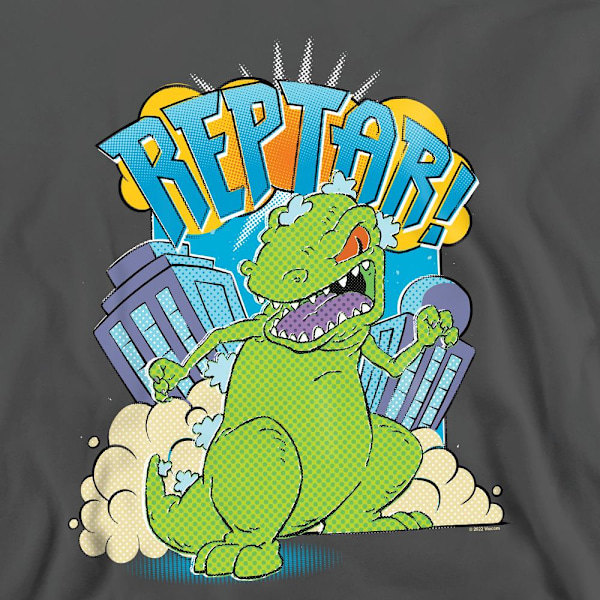 Rugrats Unisex Vuxen Stampa Reptar Sweatshirt L Gråmelerad Charcoal L