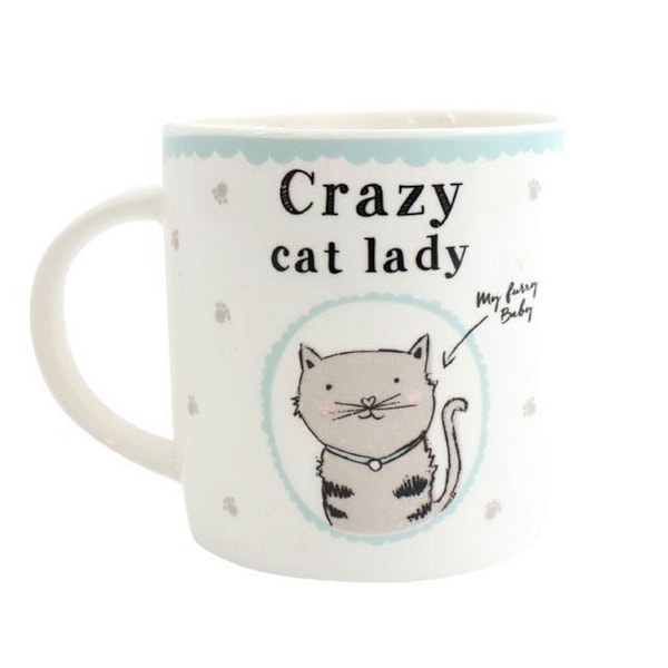 Något Annorlunda Crazy Cat Lady Keramisk Mugg i Presentförpackning One Size M Multicolour One Size
