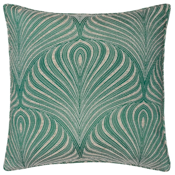 Paoletti Gatsby Piping Detail Jacquard Kuddfodral 55cm x 55cm Emerald 55cm x 55cm