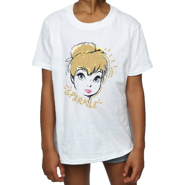 Tinkerbell Girls Sparkle Cotton T-Shirt 9-11 år Vit White 9-11 Years