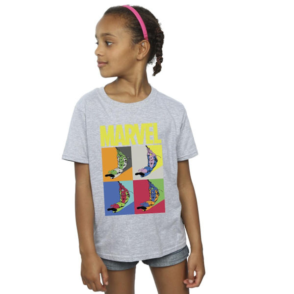 Marvel Girls Spider-Man Pop Art Bomull T-shirt 12-13 År Spor Sports Grey 12-13 Years