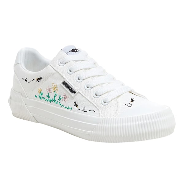 Rocket Dog Dam/Kvinnor Cheery 12A Broderade Sneakers 7 UK W White 7 UK