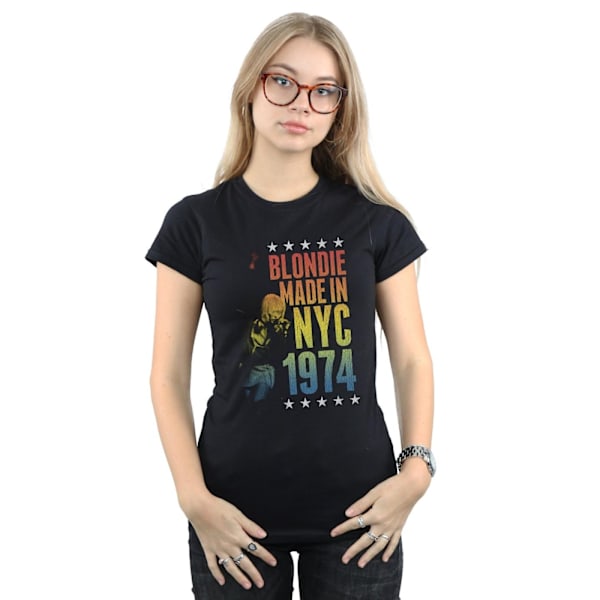 Blondie Dam/Kvinnor Regnbåge NYC Bomull T-shirt S Svart Black S