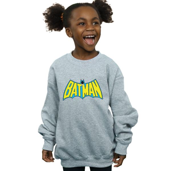 DC Comics Girls Batman Retro Logo Sweatshirt 9-11 år Sport Sports Grey 9-11 Years